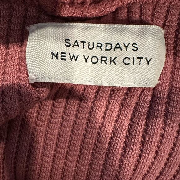Saturdays New York City pink ribbed knit turtleneck sweater pink - Picture 4 of 4